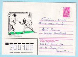 USSR 1979.0913. Summer Olympics 1980, Fencing. Prestamped Cover, Used - 1970-79