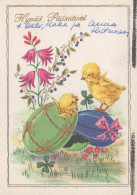 PÂQUES POULET ŒUF Vintage Carte Postale CPSM #PBP195.A - Pâques