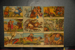 CP,  CHASSE . HUMOUR .CARTE FANTAISIE.ILLUSTRATION. " NOUS CHASSONS NOS ENNUIS ". - Hunting