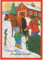 Buon Anno Natale CAVALLO Vintage Cartolina CPSM #PBM406.A - Año Nuevo