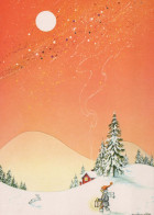 Bonne Année Noël ENFANTS Vintage Carte Postale CPSM #PBM312.A - Año Nuevo