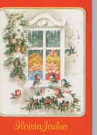 Bonne Année Noël ENFANTS Vintage Carte Postale CPSM #PBM257.A - Año Nuevo