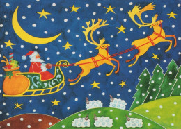 PAPÁ NOEL Feliz Año Navidad GNOMO Vintage Tarjeta Postal CPSM #PBM135.A - Santa Claus