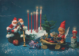SANTA CLAUS Happy New Year Christmas GNOME Vintage Postcard CPSM #PBM074.A - Santa Claus