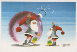 SANTA CLAUS Happy New Year Christmas GNOME Vintage Postcard CPSM #PBM054.A - Santa Claus