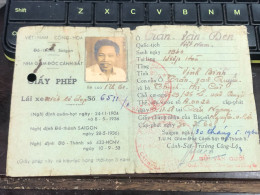 VIET NAM-OLD-ID PASSPORT GIAY PHEP-name-TRAN VAN DEN-1960-1pcs Book PAPER - Colecciones