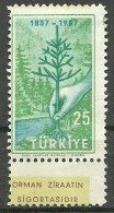 Turkey; 1957 Centenary Of The Instruction Of Forestry In Turkey ERROR "Shifted Perf." - Ongebruikt