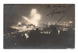 Carte-Photo .PARIS Feu D'artifice Du 14 Juillet 1903 Cliché Depuis Le Haut De L'église St GERVAIS - Parigi By Night