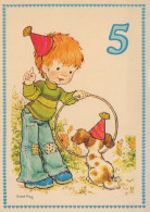 HAPPY BIRTHDAY 5 Year Old BOY CHILDREN Vintage Postal CPSM #PBT986.A - Compleanni