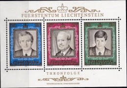 Liechtenstein, 1988, 942/44 Block 13, MNH**, 50. Jahrestag Der Thronbesteigung Von Fürst Franz Josef II. - Blocks & Kleinbögen