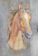 CAVALLO Animale LENTICULAR 3D Vintage Cartolina CPSM #PAZ152.A - Paarden