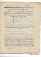 VP/ 05        Recueil Des Actes  De La Préfecture De Limoges  -  Année 1819 - Zonder Classificatie