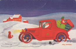 PAPÁ NOEL Feliz Año Navidad GNOMO Vintage Tarjeta Postal CPSMPF #PKG390.A - Santa Claus