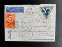 DUTCH EAST INDIES 1933 AIR MAIL LETTER WONOSOBO TO AMSTERDAM 03-01-1934 NEDERLANDS INDIE POSTJAGER 05-01-1934 - India Holandeses