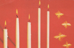 Buon Anno Natale CANDELA Vintage Cartolina CPSMPF #PKG126.A - New Year