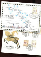 Belgie 1990 2350 Innsbruck-Mechelen HK + FDC Bonn & Innsbruck JOINT ISSUE GERMANY AUSTRIA HORSE - Cartas Commemorativas - Emisiones Comunes [HK]