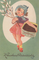 PÂQUES ENFANTS Vintage Carte Postale CPA #PKE299.A - Easter