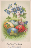 PÂQUES FLEURS ŒUF Vintage Carte Postale CPA #PKE169.A - Easter