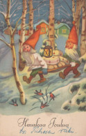 PÈRE NOËL Bonne Année Noël GNOME Vintage Carte Postale CPSMPF #PKD388.A - Santa Claus