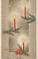 Feliz Año Navidad VELA Vintage Tarjeta Postal CPSMPF #PKD066.A - New Year