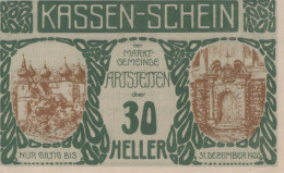 30 HELLER 1920 Stadt ARTSTETTEN Niedrigeren Österreich Notgeld #PE195 - [11] Emissioni Locali