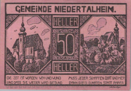 50 HELLER 1920 Stadt NIEDERTALHEIM Oberösterreich Österreich Notgeld #PE458 - [11] Emissions Locales