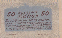 50 HELLER 1920 Stadt NEUSTADTL AN DER DONAU NABEGG JUDENHOF Österreich #PE436 - [11] Emissions Locales