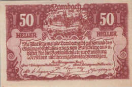 50 HELLER 1920 Stadt LAMBACH Oberösterreich Österreich Notgeld Papiergeld Banknote #PG899 - [11] Emissioni Locali