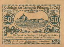 50 HELLER 1920 Stadt KÜRNBERG Niedrigeren Österreich Notgeld Banknote #PI163 - [11] Emissioni Locali