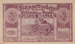 50 HELLER 1920 Stadt Krumau Am Kamp Niedrigeren Österreich Notgeld Papiergeld Banknote #PG919 - [11] Emissioni Locali