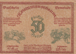 50 HELLER 1920 Stadt KRUMMNUSSBAUM Niedrigeren Österreich Notgeld Papiergeld Banknote #PG906 - [11] Emissioni Locali