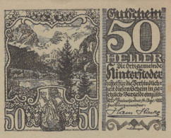 50 HELLER 1920 Stadt HINTERSTODER Oberösterreich Österreich Notgeld Papiergeld Banknote #PG853 - Lokale Ausgaben