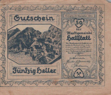 50 HELLER 1920 Stadt HALLSTATT Oberösterreich Österreich Notgeld Banknote #PD612 - [11] Lokale Uitgaven