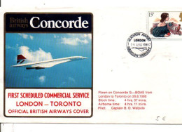 GB CONCORDE 1 ER VOL COMMERCIAL LONDON-TORONTO PAR BRITISH AIRWAYS 1980 - Concorde