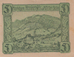 50 HELLER 1920 Stadt FRANKENFELS Niedrigeren Österreich Notgeld #PF105 - [11] Lokale Uitgaven