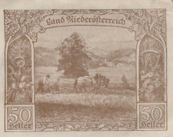 50 HELLER 1920 Stadt Federal State Of Niedrigeren Österreich Notgeld #PE470 - [11] Lokale Uitgaven