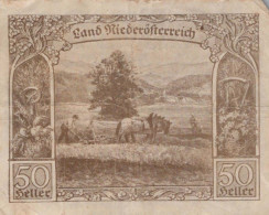 50 HELLER 1920 Stadt Federal State Of Niedrigeren Österreich Notgeld #PE202 - [11] Lokale Uitgaven