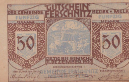 50 HELLER 1920 Stadt FERSCHNITZ Niedrigeren Österreich Notgeld #PI358 - [11] Lokale Uitgaven