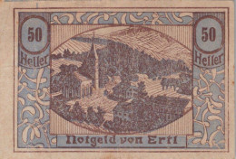 50 HELLER 1920 Stadt ERTL Niedrigeren Österreich Notgeld Banknote #PF073 - [11] Lokale Uitgaven