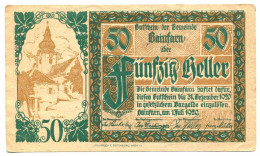 50 Heller 1920 GAINFARN Österreich UNC Notgeld Papiergeld Banknote #P10405 - [11] Emissions Locales