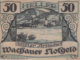 50 HELLER 1920 Stadt WACHAU Niedrigeren Österreich Notgeld Banknote #PI283 - [11] Emissions Locales