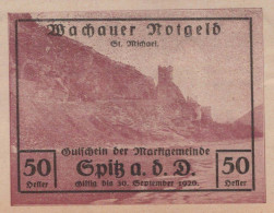 50 HELLER 1920 Stadt WACHAU Niedrigeren Österreich Notgeld Banknote #PF278 - [11] Emissions Locales