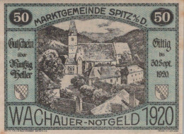 50 HELLER 1920 Stadt WACHAU Niedrigeren Österreich Notgeld Banknote #PE891 - [11] Emisiones Locales