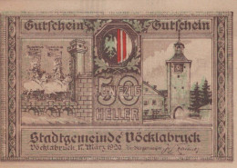 50 HELLER 1920 Stadt VÖCKLABRUCK Oberösterreich Österreich Notgeld Papiergeld Banknote #PG712 - [11] Emisiones Locales