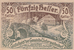 50 HELLER 1920 Stadt Unterweitersdorf Oberösterreich Österreich Notgeld #PF297 - [11] Emisiones Locales
