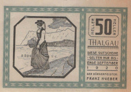 50 HELLER 1920 Stadt THALGAU Salzburg Österreich Notgeld Banknote #PF241 - Lokale Ausgaben