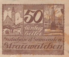 50 HELLER 1920 Stadt STRASSWALCHEN Salzburg Österreich Notgeld Banknote #PE623 - [11] Lokale Uitgaven
