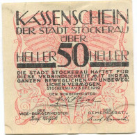 50 HELLER 1920 Stadt STOCKERAU Niedrigeren Österreich Notgeld Papiergeld Banknote #PL780 - [11] Lokale Uitgaven