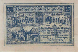 50 HELLER 1920 Stadt STEYREGG Oberösterreich Österreich Notgeld Banknote #PE614 - [11] Lokale Uitgaven