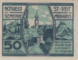 50 HELLER 1920 Stadt SANKT VEIT IM MÜHLKREIS Oberösterreich Österreich #PE608 - [11] Lokale Uitgaven